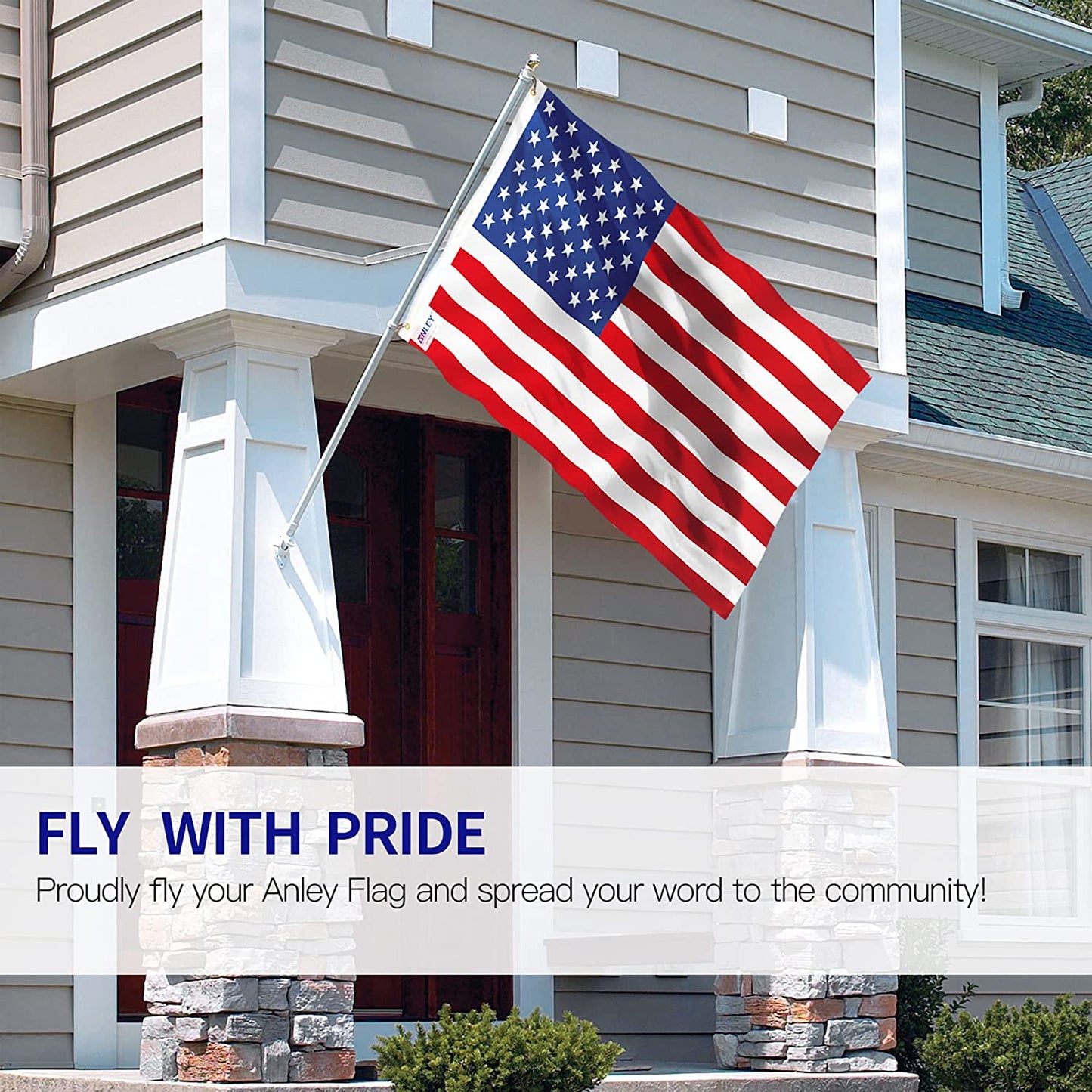 American US Flag: Vibrant Colors, UV Fade-Resistant, 3x5 Foot Size, Sturdy Canvas Header, and Double Stitched